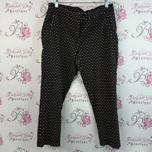 Jules & Leopold ankle/crop pants dotted polka dot Black Cream Patterned Pants